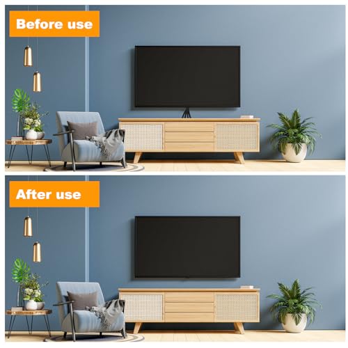 TV Cable Hider for Wall-Mounted TVs, Kit Includes 4 Through Holes and 1 Hole Saw Drill Attachment, Easy Install (White)