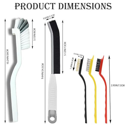 Cleaning Brush, 9 Pcs Hard Bristle Crevice Cleaning Brush Set for Kitchen Bathroom Toilet Grout Bottle Gap Window Tracks, Multifunctional Home Essentials Scrub Cleaning Tools - color: 03. Black(9p2)