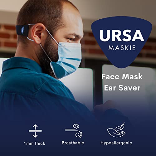 URSA Maskie Face Mask Holder | Ultra-Light & Breathable Ear Saver | Adjustable Hook Tape Gripper | Comfortable Reusable Strap Extender | Protects Ears from Strain | Multiple Ways to Wear - 2.9 g