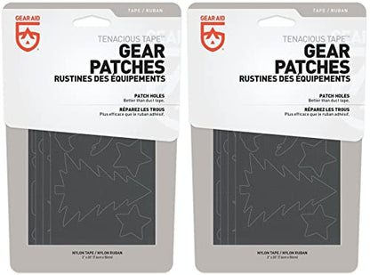 GEAR AID Tenacious Tape Gear Patches for Jacket Repair, Black Nylon, Camping, 3" x 20", 2 Pack - style: Camping Patches (64 Patches)