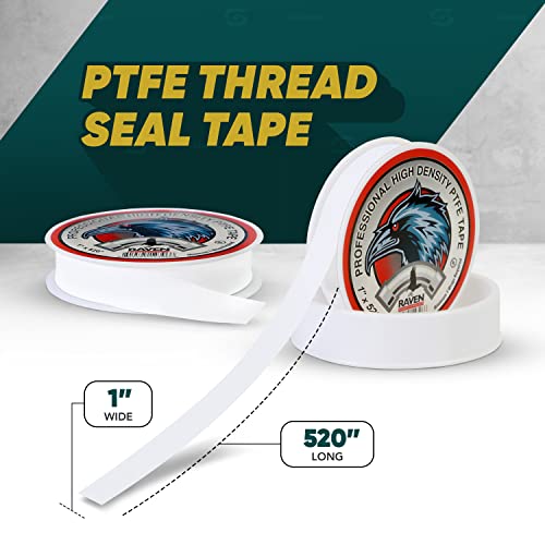 Supply Giant S1645 PTFE Thread Seal Tape for Plumbers, White 1 Inch x 520 Inch
