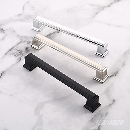Alzassbg 10 Pack Matte Black Cabinet Pulls, 5 Inch(128mm) Hole Center Cabinet Handles Kitchen Pulls for Cabinets and Drawer AL3071MB - color: Matte Black, size: 5" Hole Center