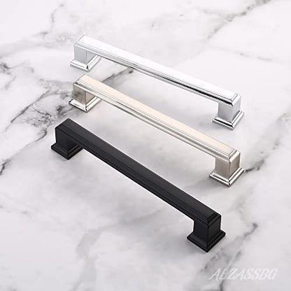 Alzassbg 10 Pack Matte Black Cabinet Pulls, 5 Inch(128mm) Hole Center Cabinet Handles Kitchen Pulls for Cabinets and Drawer AL3071MB - color: Matte Black, size: 5" Hole Center