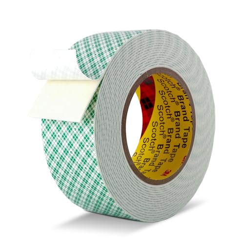 Double Sided Tape Off White Foam Tape 2" x 18Ft Made of 3M 4032 High Shear Adhesive Mounting Tape High Temperature Resistance for Interior Exterior Mounting Applications and Home Office Deco - color: Off White, size: 2" X 18ft