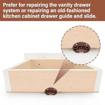 16 Sets Drawer Slides Replacement, Compatible with Kenlin Rite-Trak II Drawer Track Guide Repair Kit for Dresser/Nightstand Drawers with Screws - size: 16 Sets, style: NO Metal Back Plate