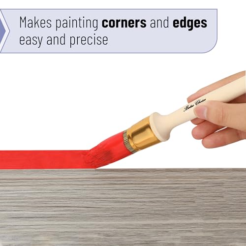 Bates- Trim Brush Set, 0.6”, 0.75” & 1”, Wooden Handle, Round Paint Brush - color: Wooden Handle