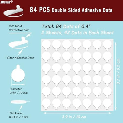 Strong Adhesive Dots Double Sided, Clear Museum Putty, Sticky Tack Glue Removable Mounting Putty for Wall Hanging, Crafts, Balloons, Poster, Museum, Decorations - size: 0.4"-84pcs