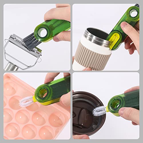3 in 1 Cup Lid Gap Cleaning Brush Set, Multifunctional Insulation Bottle Cleaning Tools, Mutipurpose Tiny Silicone Cup Holder Cleaner, Home Kitchen Cleaning Tools - style: 3Pcs Grey