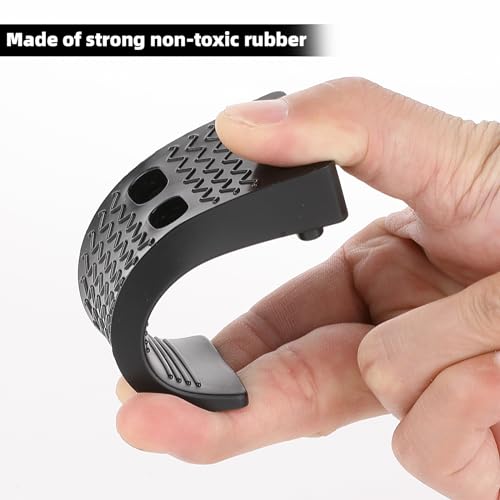 Flexible Rubber Door Stopper Wedge - Stackable Furniture Leveling Shims (4 PCS) - Black Non-Slip Non-Scratching Door Holder