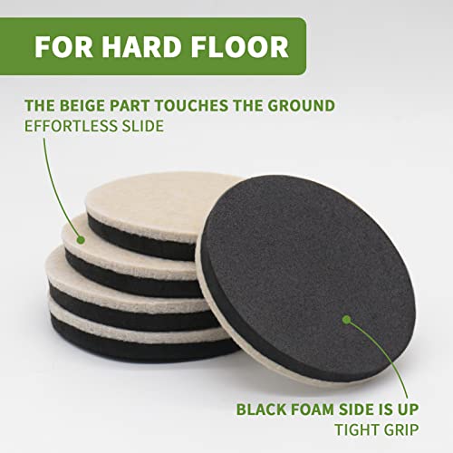 Felt Furniture Sliders for Hardwood Floors 8 PCS - 3 1/2 inch Furniture Moving Slider – Heavy Duty Felt Movers Sliders Chair Legs Floors Protectors (for Hardwood Floors) - size: 8 PCS 3 1/2'' Beige