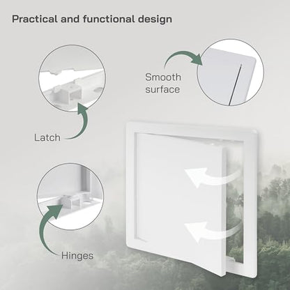 Vent Systems White ABS Plastic Access Panel 10 x 10 Inch (Cut-Out) - Access Door for Drywall, Wall, Ceiling - Electrical, Plumbing Service Wall Hole Cover - Inspection Door - 11 x 11 Inch (Outer) - size: 10 x 10 Inch / 250 x 250 mm