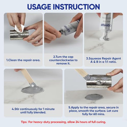 Metal Glue - Heavy Duty Welding Metal Repair Glue - High Strength Waterproof Liquid Welding Epoxy Adhesive - Strong Foundry Glue for Castings Metal Steel Iron Aluminum Plastic Ceramic Wood Glass