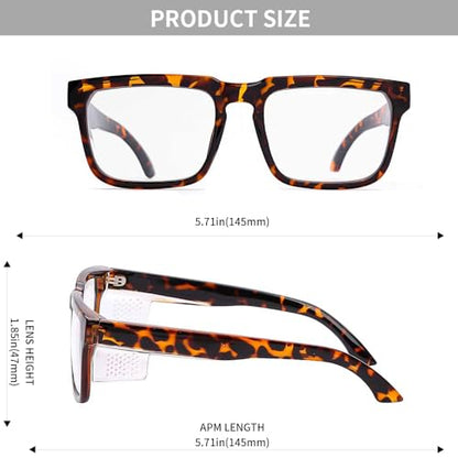 Z87 High-Visibility Construction Anti-Fog Photochromic UV400 Blue Light Blocking Impact Resistant Safety Glasses - color: Leopard
