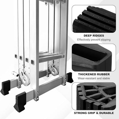 PATIKIL Ladder Non Slip Feet Mat (62x16mm) (4Pcs), Rubber Step Ladder Foot Pads Cover Cushion Replacement, Suit for Telescopic Folding Extension Ladders - size: 62x16mm