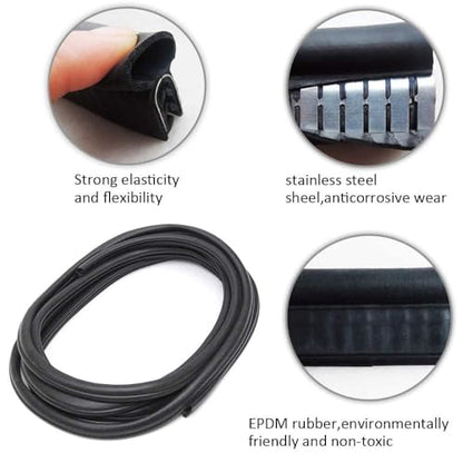 Automotive Weather Stripping Door Seal, 20 FT Car Door Rubber Seal Strip Trim Seal Gasket with Side Bulb for Cars Trucks Boats RVs and Home Applications - size: 20ft