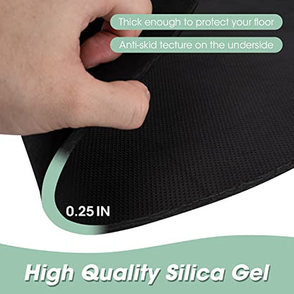 Recliner Pads for Hardwood Floors - Round Floor Rubber Mat for Recliners Protects Hardwood & Tile Floors from Scratches,Round Rail pad Ideal for Recliners, Swivel Chairs, Black, Pack of 1 - size: Black