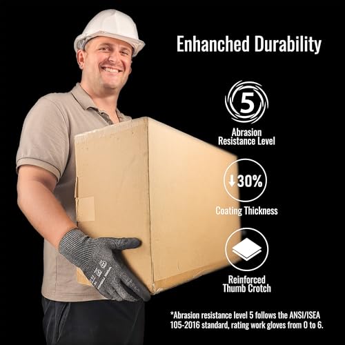 2/5 Pack Snug Fit Cut Resistant Gloves, ANSI A4, XS-3XL, Men/Women, Metal/Glass/Wood/Box Cutting, Fishing, HVAC - size: Large (Pack of 2)