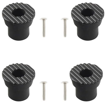 U 9163 Door Stop Rubber Tip with Screw, Replacement Tips for Drop Down Door Holders, Black, Rubber (4 Pack)