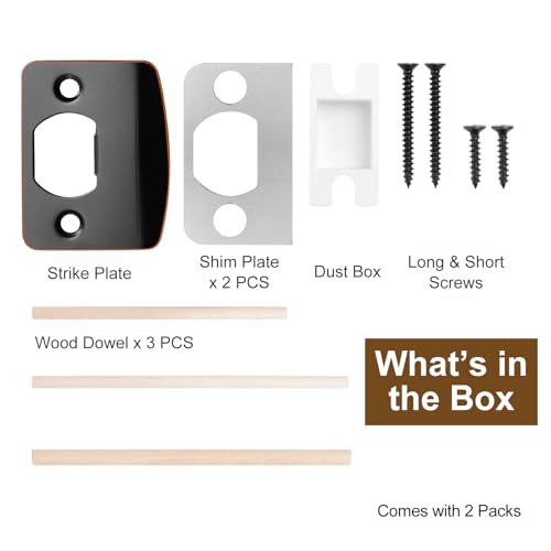 Standard Strike Plates with Spacer Shims (Oil Rubbed Bronze, 2 Pack) - color: Oil Rubbed Bronze, size: 2 Pack