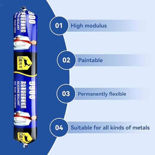 9900 Silicone Sealant, Neutral Cure Waterproof Adhesive for Kitchen, Bath, Window & Door, Weatherproof Exterior & Interior Caulk, 27 Ounce