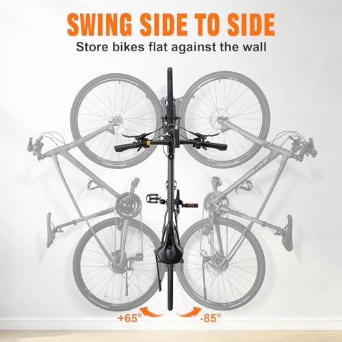 QAQ Swivel Bike Wall Mount, Vertical Bike Rack Garage Holds Up To 66lbs, Bike Hooks For Garage Space-Saving, Easy To Install -1 PACK