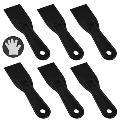 6 Pcs Plastic Putty Knife, 7" x 2" Flexible Paint Scraper Tool, Spackle Knives & Paint Scraper, Putty Knives Set for Drywall Repair, Patching, Plastering, Painting, Caulking, with 50 Disposable Gloves