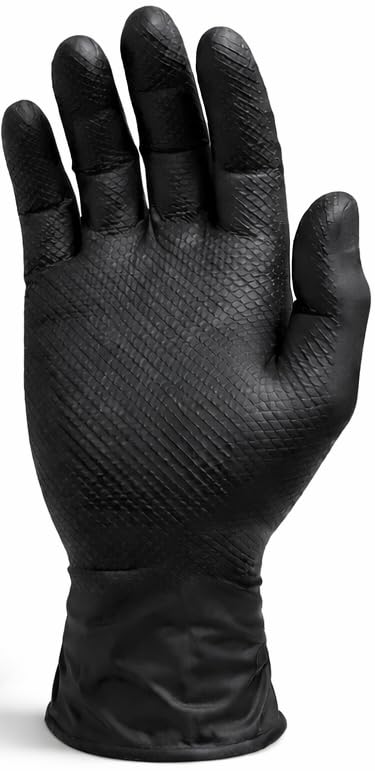 MPD Cobra Guard PRO Black 8-Mil Nitrile Gloves, Diamond Textured Torque Grip. - size: XX-Large, style: Case of 1x100
