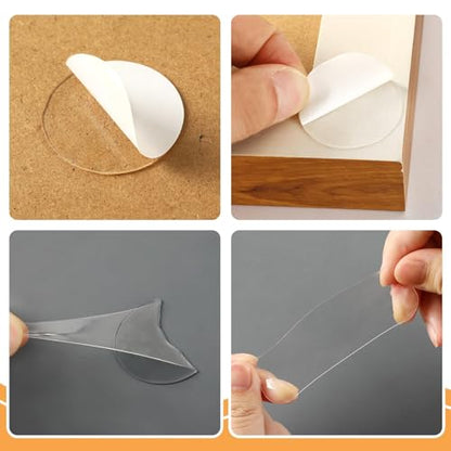 JANYUN 140 Pcs Double Sided Sticky Dots Removable Square Putty Clear Double Sided Tape for Crafts No Trace Sticky Tack Adhesive Tape (Square 40 mm) - size: 1.57"x1.57" Square
