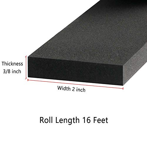 Insulation Foam - 2" W x 3/8" T - Adhesive Soundproofing Seal Tape Weather Stripping for Window AC Units - size: 2in x 3/8in - 16ft
