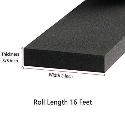 Insulation Foam - 2" W x 3/8" T - Adhesive Soundproofing Seal Tape Weather Stripping for Window AC Units - size: 2in x 3/8in - 16ft