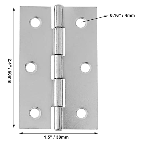 Murtenze 12 Pack 2.5 Inch Door Hinge, Silver Butt Hinges with Mounting Screws - color: Silver, size: 2.5 Inch