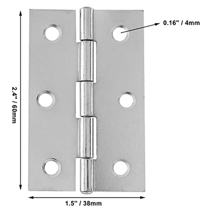 Murtenze 12 Pack 2.5 Inch Door Hinge, Silver Butt Hinges with Mounting Screws - color: Silver, size: 2.5 Inch