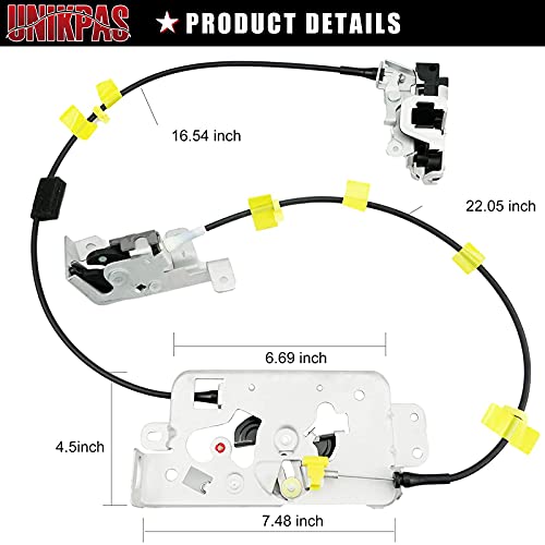 Door Lock Latch with Cable Assembly Compatible for Ford F-150 Extended Cab 2004-2008 Rear Right Door Replacement 6L3Z18264A00B - size: F150 04-08 Rear Right