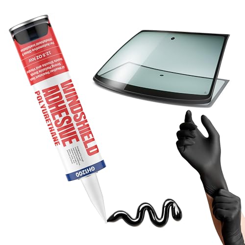 GH1200 Polyurethane Windshield Adhesive Cures in 24-48 Hrs - 12.5 Oz Ultra Strong Non-Drip Formula - Caulk-Friendly Windshield Glue - Impact & Vibration Proof Seals - Weather Resistant Window Adhesive - style: 12.5Oz Windshield Adhesive