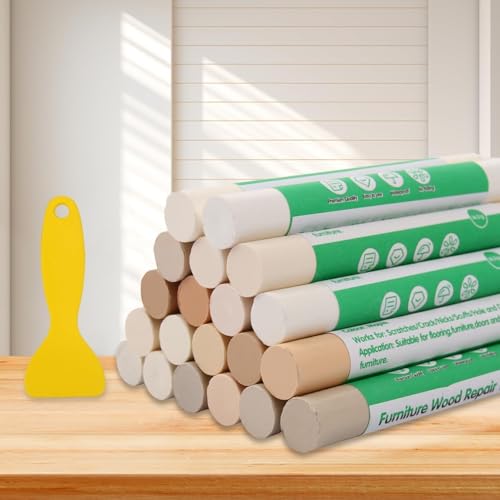Furniture Markers Touch Up, 20 Colors Wood Filler Sticks, Wood Wax Crayons for Repairing Scratches, Scuffs, Cracks, Holes on Furniture, Floors, Cabinets, Tables, and Doors - Light Color Series - color: Light Color Series