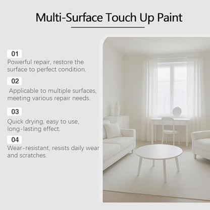 White Touch Up Paint, White Touch Up Paint for Walls, Multi-Surface Touch Up Pen, Used for Repairing Enamel Shards and Scratches on Door Furniture(1 Oz)