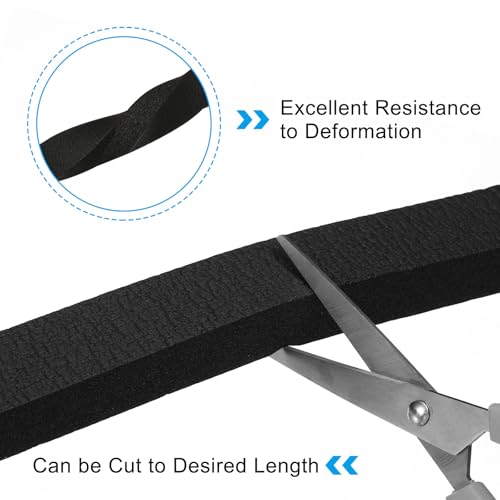 PATIKIL Foam Weather Stripping for Doors, 2 Rolls 3/4" W x 3/4" T Foam Seal Tape Adhesive Insulation Strip for Door Window Air Conditioning, Black(13 Ft Total Length in 2 Rolls) - size: 3/4" W x 3/4" T