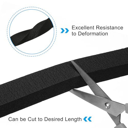 PATIKIL Foam Weather Stripping for Doors, 2 Rolls 3/4" W x 3/4" T Foam Seal Tape Adhesive Insulation Strip for Door Window Air Conditioning, Black(13 Ft Total Length in 2 Rolls) - size: 3/4" W x 3/4" T