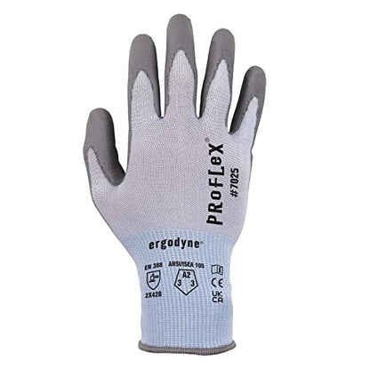 Ergodyne ProFlex 7025 Cut Resistant Work Gloves, ANSI A2, PU Coated Palms for Flexible No Slip Grip, Abrasion Resistant, Superior Fit and Feel, 18g,Blue - size: X-Large
