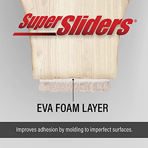 Super Sliders Self-Stick Furniture Felt Pads & Cabinet Bumpers- Protect Hardwood, Tile & Laminate Surfaces, Brown/Clear (270)