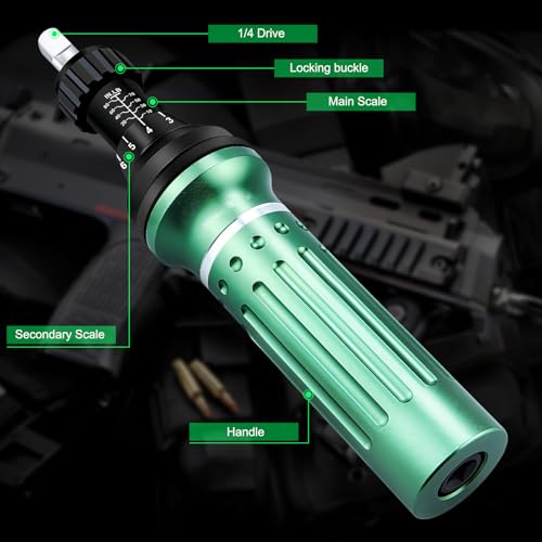 Torque Screwdriver 10-80 in.lb, Torque Screwdriver Set with 1/4" Elastic Bit Holder, 1/4" Bit Adapter, Flat, Hex, Torx and Philips Bits, Suitable for Gunsmithing, DIY, Bicycle Maintenance - size: 10-80 in-lb torque screwdriver set