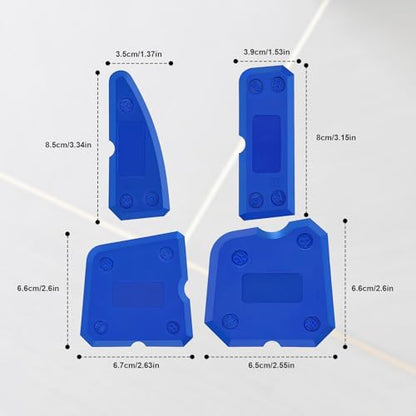 4Pcs Caulking Tool, Silicone Sealant Finishing Grout Tools Kit, Sealing Hand Caulk Removal Tool - color: Blue 4pcs
