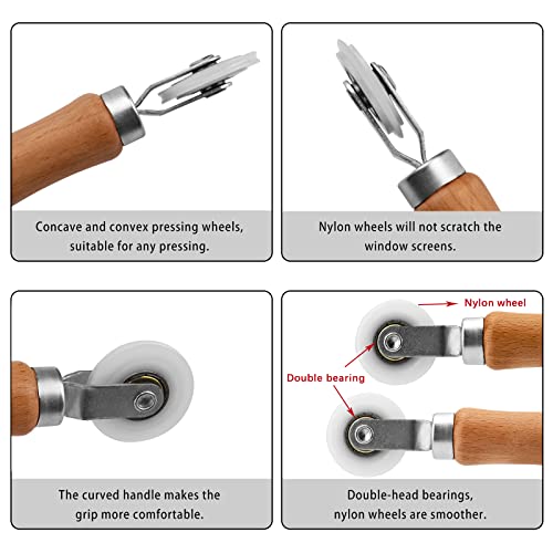 BAYTORY Upgrade Window Screen Repair Kit, Steel/Nylon Roller Tool with Bearing, Spline Removal Hook, 32ft Retainer Spline and 12pcs Screen Clips Replacement for Installing Door Mesh Screens - style: Nylon & Stainless Steel & Screen Holder Clips & Spline &