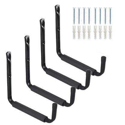 CROISSANT 4Pack Garage Storage Ladder Hook, Suitable for Kayak Hangers for Garage Wall, Heavy Duty Hooks for Hanging 50 lbs - size: 9in 4Pack