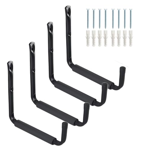 CROISSANT 4Pack Garage Storage Ladder Hook, Suitable for Kayak Hangers for Garage Wall, Heavy Duty Hooks for Hanging 50 lbs - size: 9in 4Pack