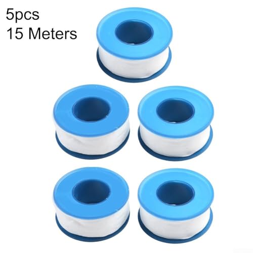 5 Rolls PTFE Sealing Tape For Plumbing Repairs Water Sealing Solution For Leaky Pipes And Outdoor Use(Blue 15 meters)