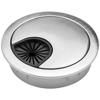 4 Pack 2 Inch Metal Desk Grommet for Wire Organizer, Brushed Silver - color: Silver-4pack