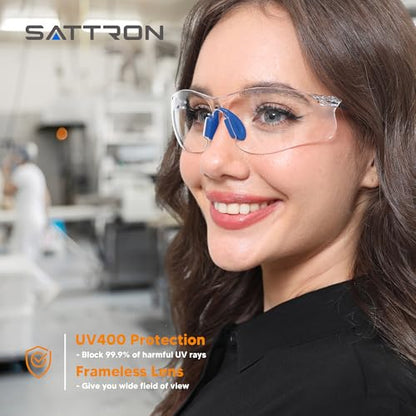 Clear Safety Glasses 24 Pack, Protective Eyewear UV Protection ANSI Z87.1, Safety Goggles Scratch & Impact Resistant, Eye Protection with Nose Pads for Men & Women Construction, Shooting, Lab Work - color: Clear Lens/Blue Temples, style: 24 Pack