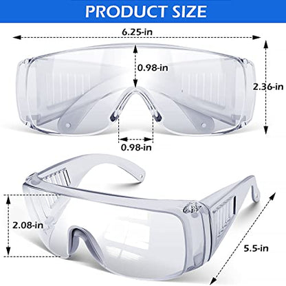OXG Safety Glasses Over Eyeglasses Anti-Fog, ANSI Z87.1 Safety Goggles Eye Protection Glasses for Men and Women - color: Clear