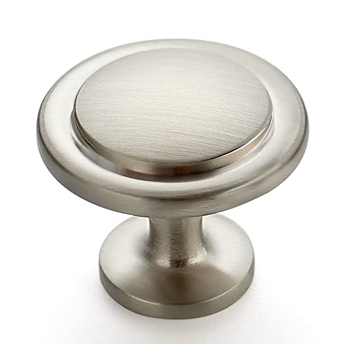 Ravinte 30 Pack Brushed Nickel Cabinet Pulls 1-1/4 inch Kitchen Drawer Pulls Cabinet Door Handles Knobs for Dresser - color: Brushed Nickel